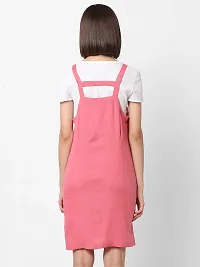 VASTRADO Women's Knee-Length Pastel Pink Pinafore Dress (LD1482A_Pink_L)-thumb1