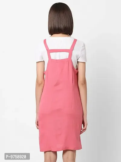 VASTRADO Women's Knee-Length Pastel Pink Pinafore Dress (LD1482A_Pink_L)-thumb2