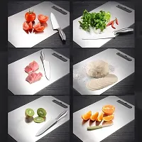 tvAt Fully Stainless Steel Cutting Board Metal Board for Home Cutting Board (Medium - 31 cm x 21 cm)-thumb1