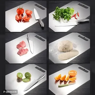 tvAt Fully Stainless Steel Cutting Board Metal Board for Home Cutting Board (Medium - 31 cm x 21 cm)-thumb2