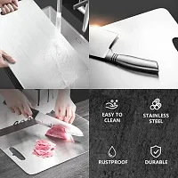 Professional Stainless Steel Chopping Board (Color : Silver， Size : 280times;390times;2mm-thumb2