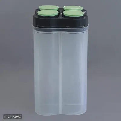 tvAt 1 Pcs Food Storage 4 Section Container Jar Airtight Plastic Storage Container(Green color)-thumb2