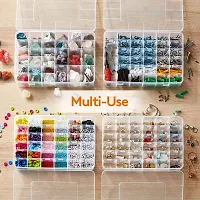 Clear Plastic Storage Box with 36 Adjustable Dividers for Beads, Jewelry, and Sewing Essentials-thumb3