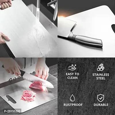 tvAt Fully Stainless Steel Cutting Board Metal Board for Home Cutting Board (Medium - 31 cm x 21 cm)-thumb5