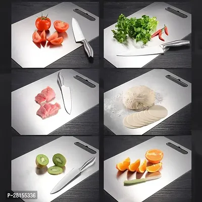 High Performance Chopping Board 316 Stainless Steel Chopping Board Double Sided Portable Handle Non-Stick Cutting Board 3 mm-thumb5