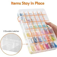 Clear Plastic Storage Box with 36 Adjustable Dividers for Beads, Jewelry, and Sewing Essentials-thumb2