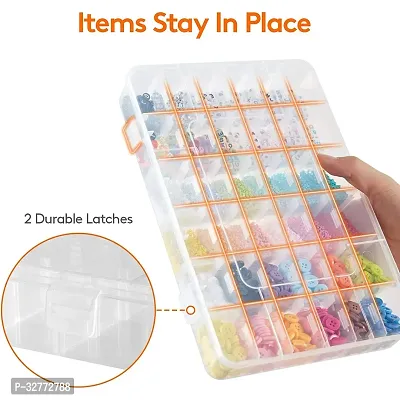 Clear Plastic Storage Box with 36 Adjustable Dividers for Beads, Jewelry, and Sewing Essentials-thumb3