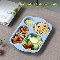 tvAt Unbreakable Wheat Divider Plate, 4 Piece Separate Food Plates/Reusable, Microwave Dishwasher Safe Lunch Plate, Bpa Free, Great For Children And Adults Daily Meals (Colorful)-thumb1