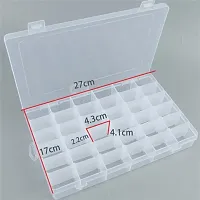 Clear Plastic Storage Box with 36 Adjustable Dividers for Beads, Jewelry, and Sewing Essentials-thumb1