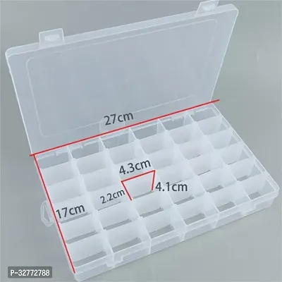 Clear Plastic Storage Box with 36 Adjustable Dividers for Beads, Jewelry, and Sewing Essentials-thumb2