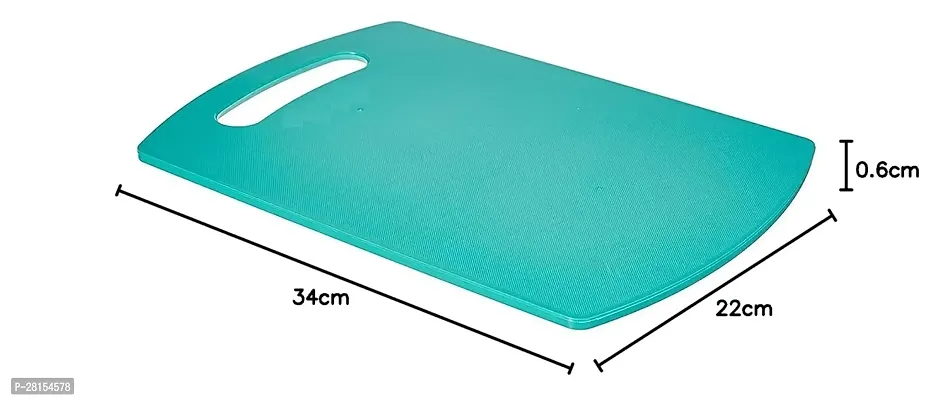 tvAt Plastic Cutting Chopping Board with Knife for Kitchen, Chopper Cutter Pad for Vegetable Fruit (Sky-Blue)-thumb2