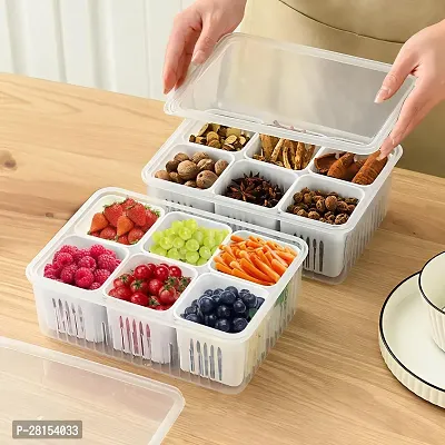 tvAt 1 Pcs Fridge Storage Boxes Freezer Storage Containers, Container for Kitchen Storage Set, Storage in Kitchen, Vegetable Storage, Draining Crisper Refrigerator Food Box-thumb4