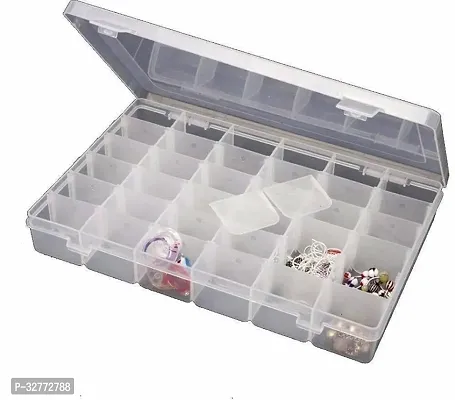 Clear Plastic Storage Box with 36 Adjustable Dividers for Beads, Jewelry, and Sewing Essentials-thumb0