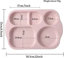 tvAt Food Grade Plastic Divided Plate Tableware for Kids Rectangle Shape Dinner Plate Microwave  Dishwasher Safe Compartment Plate(Pack Of 4)-thumb2