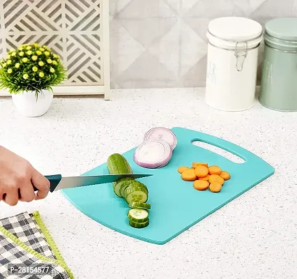 tvAt Fruit  Vegetable Chopping Board Plastic Cutting Board for Kitchen Vegetable and Fruits Non-Slip Plastic Cutting Board for Home Kitchen (Blue)-thumb4