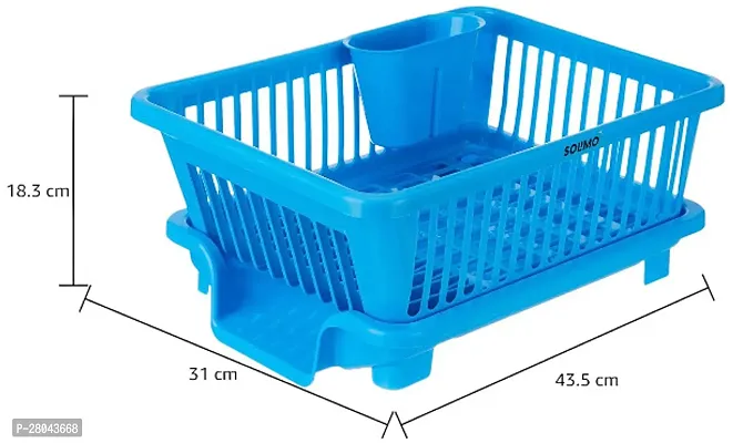 tvAt 1 Pcs Blue 3 in 1 Large Durable Plastic Kitchen Sink Dish Rack Drainer Drying Rack Washing Basket-thumb4