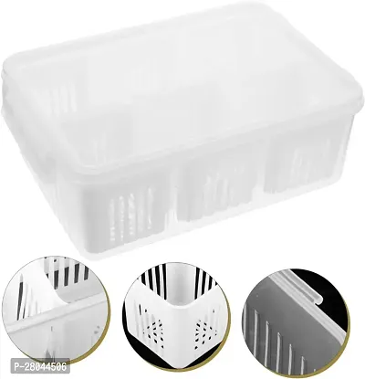 tvAt 1 Pcs Kitchen Spring Onion Storage Box - 6-in-1 Food Storage Container | Food Storage Containers for Ginger, Garlic, Onions, Cherries and Vegetables Drip-thumb0