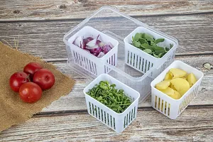 tvAt 2 Pcs Kitchen Spring Onion Storage Box - 4-in-1 Food Storage Container | Food Storage Containers for Ginger, Garlic, Onions, Cherries and Vegetables Drip-thumb1