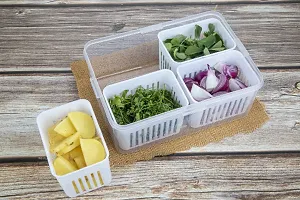 tvAt 2 Pcs Kitchen Spring Onion Storage Box - 4-in-1 Food Storage Container | Food Storage Containers for Ginger, Garlic, Onions, Cherries and Vegetables Drip-thumb3