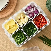 tvAt 1 Pcs Kitchen Spring Onion Storage Box - 6-in-1 Food Storage Container | Food Storage Containers for Ginger, Garlic, Onions, Cherries and Vegetables Drip-thumb2