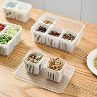 tvAt 1 Pcs Kitchen Spring Onion Storage Box - 6-in-1 Food Storage Container | Food Storage Containers for Ginger, Garlic, Onions, Cherries and Vegetables Drip-thumb3