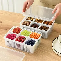 tvAt 1 Pcs Kitchen Spring Onion Storage Box - 6-in-1 Food Storage Container | Food Storage Containers for Ginger, Garlic, Onions, Cherries and Vegetables Drip-thumb4