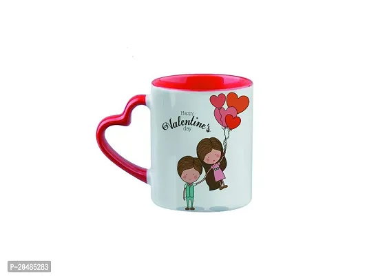 Giftsone Valentines Day and Love Printed Ceramic Coffee Mug with Wooden Keychain, Best Valentines Day Gift for Her, Wife, Husband, Boyfriend, Girlfriend (325 ml) (Mug-031)-thumb2