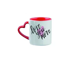 Giftsone Valentines Day and Love Printed Ceramic Coffee Mug with Wooden Keychain, Best Valentines Day Gift for Her, Wife, Husband, Boyfriend, Girlfriend (325 ml) (Mug-022)-thumb1