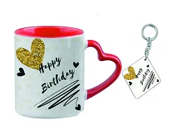 GIFTSONE Happy Birthday Printed Coffee Mug with Keychain | Birthday Gift for Brother, Sister, Son, Daughter, Husband, Wife, Girls, Boys, Mom, Dad on Birthday (325 ml, Mug-066)-thumb1