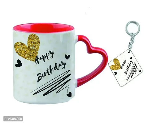 GIFTSONE Happy Birthday Printed Coffee Mug with Keychain | Birthday Gift for Brother, Sister, Son, Daughter, Husband, Wife, Girls, Boys, Mom, Dad on Birthday (325 ml, Mug-066)-thumb2