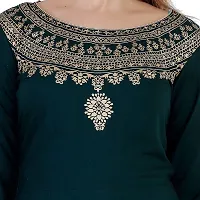 Women's Anarkali Rayon Kurta (Bottle Green_Small)-thumb3