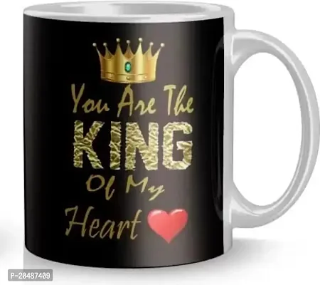 mGift Once You are The King of My Heart/Printed Coffee Mugs/Best for Birthday Gift/White Ceramic Coffee Mugs-thumb0