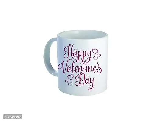 GIFTSONE Valentines Day Gift, Gift for Husband, Gift for Wife, Best Valentines Day Gift for her, Valentines Day Printed Ceramic Coffee Mug with Wooden Keychain (325 ml, Mug-042)