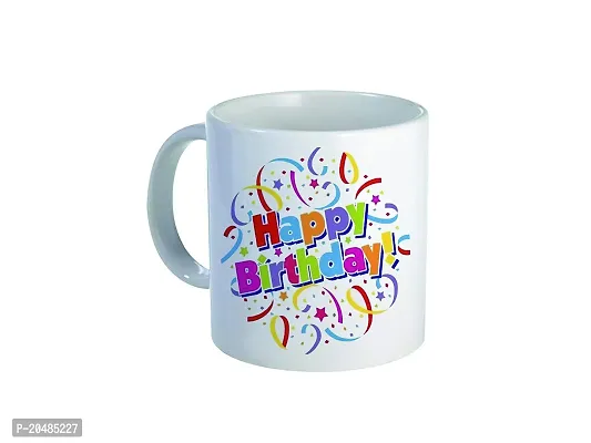 Giftsone Happy Birthday Printed Coffee Mug with Keychain | Birthday Gift for Brother, Sister, Son, Daughter, Husband, Wife, Girls, Boys, Mom, Dad on Birthday (325 ml, Mug-058)