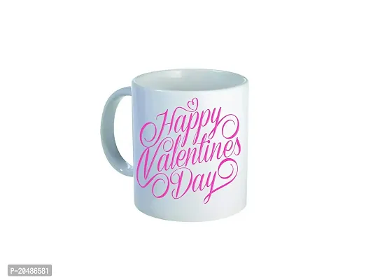 GIFTSONE Valentines Day Gift, Gift for Husband, Gift for Wife, Best Valentines Day Gift for her, Valentines Day Printed Ceramic Coffee Mug with Wooden Keychain (325 ml, Mug-041)
