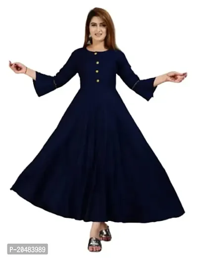 GIFTSONE Women's Rayon Solid Anarkali Kurta/Full Flared Anarkali Kurta for Women/Anarkali Kurta for Women Gown/Beautiful Anarkali Kurtis for Women Stylish