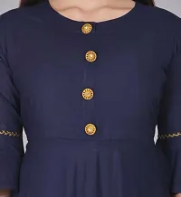 Women Solid Viscose Rayon Anarkali Kurta (Blue)-thumb3