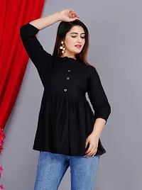 Women Solid Top (Black )-thumb1