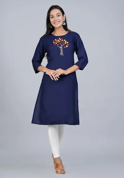 Classic Rayon Embroidered Kurta Bottom Set For Women