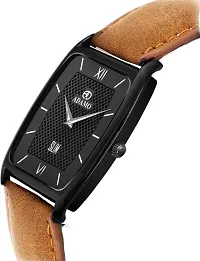 Stylish Brown Synthetic Leather Analog Watch For Men-thumb3