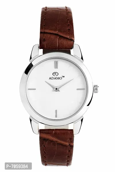 ADAMO Slim White Dial Women's  Girl's Watch AD72BR01-thumb0