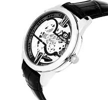 Stylish Black Synthetic Leather Analog Watch For Men-thumb2