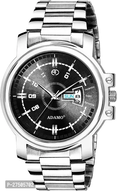 Stylish Silver Metal Analog Watch For Men-thumb0