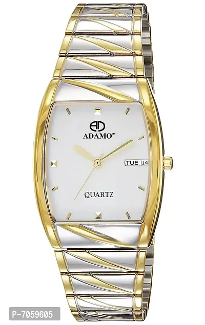 ADAMO Shine White Dial Day  Date Men's  Boy's Watch 9315BM01