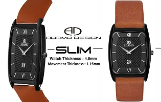 Stylish Tan Synthetic Leather Analog Watch For Men-thumb1