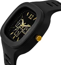 Stylish Black Silicon Strap Analog Watch For Men-thumb1