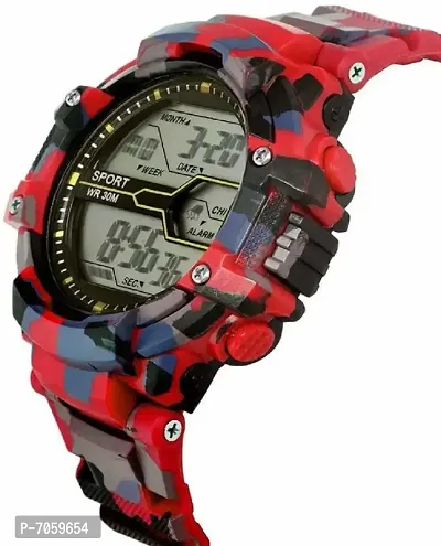 ADAMO Sports Black Dial Red Strap Men's  Boy's Watch 341RRR02-thumb2