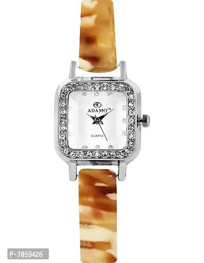 ADAMO Designer White Dial Analog Women's Brown Watch - A504BR01-thumb0