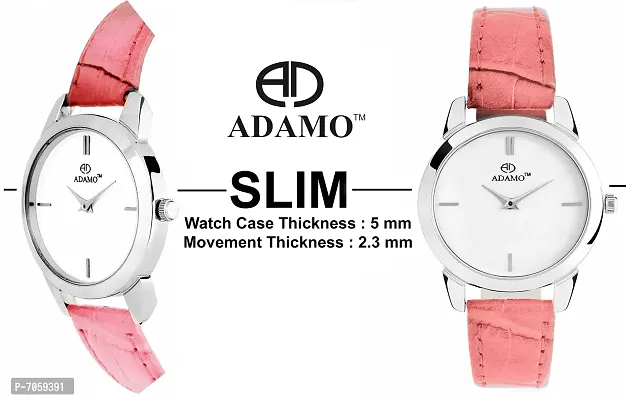 ADAMO Slim White Dial Women's  Girl's Watch AD72PK01-thumb2