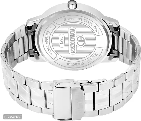 Stylish Silver Metal Analog Watch For Men-thumb4